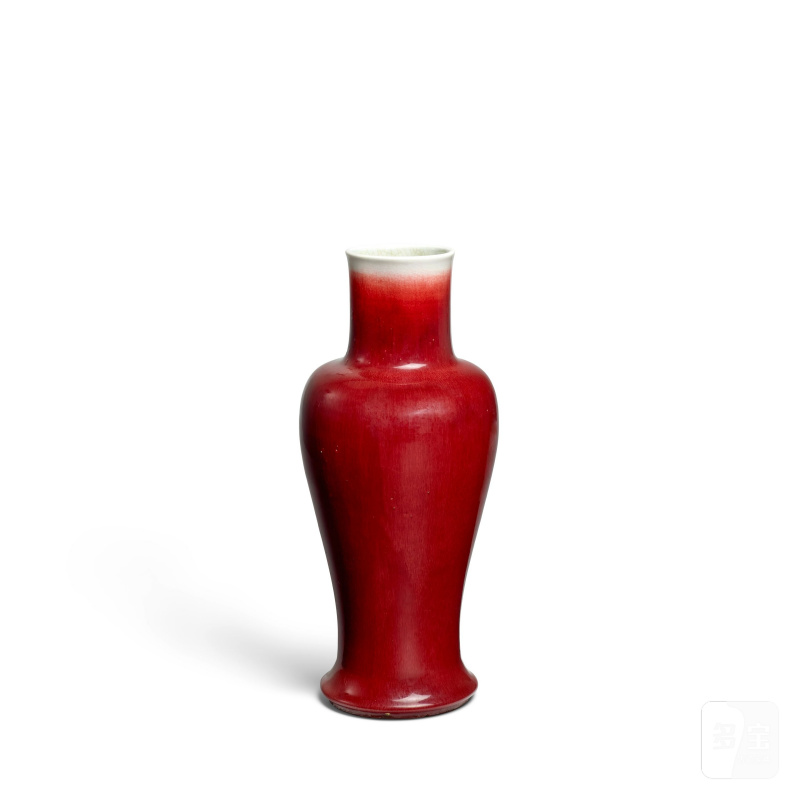 十八/十九世紀 紅釉觀音尊 | A RED-GLAZED VASE - 图3